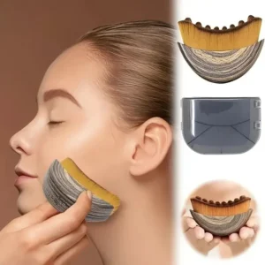 Portable Dry Facial Brush Soft Bristles Contoured Lymphatic Massage Tool Face Sculpting Device Home Spa Gentle Exfoliation Brush